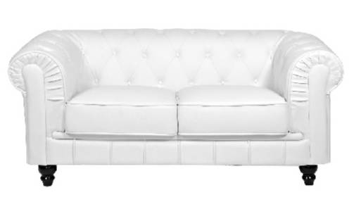 Location canapé chesterfield lounge blanc en cuir près de Cannes et les Alpes Maritimes